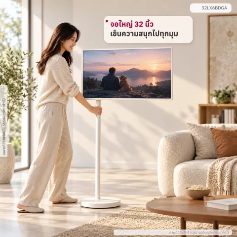LG StanbyME 2 Max 32LX6BDGA จอสัมผัสเคลื่อนที่ 32 นิ้ว 4K UHD พร้อมแบตเตอรี่ในตัว 32LX6BDGA